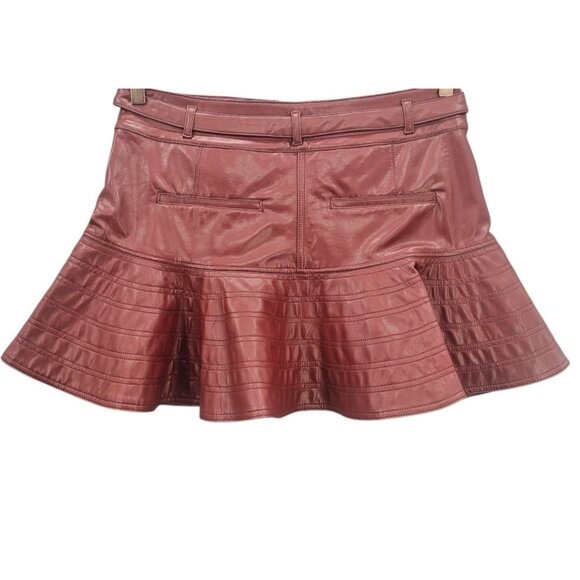 Anthropologie‎ Pilcro Womens 4 Fit and Flare Faux Leather Mini Skirt NWT - Picture 4 of 11